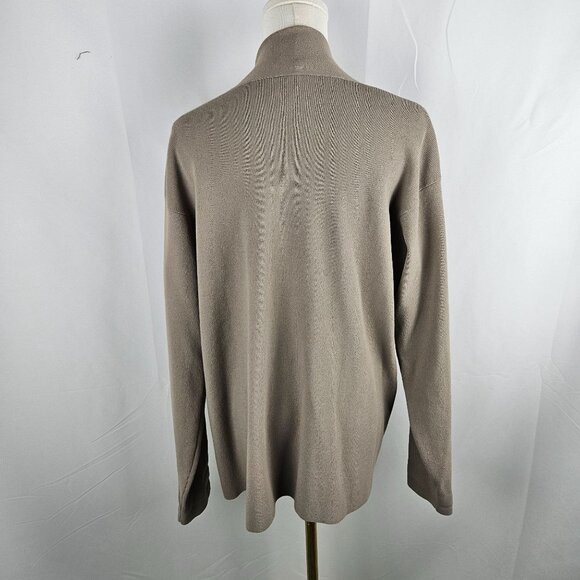 Eileen Fisher Cardigan Large Italian Yarn Beige Tan Open Front Sweater Career - Picture 4 of 9